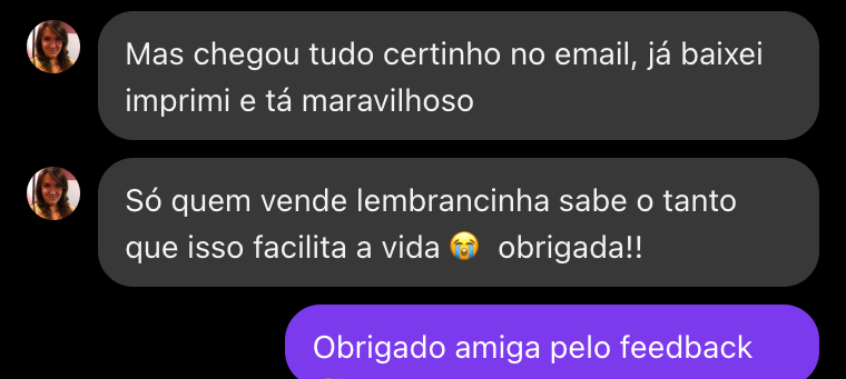 Print de DM no Instagram